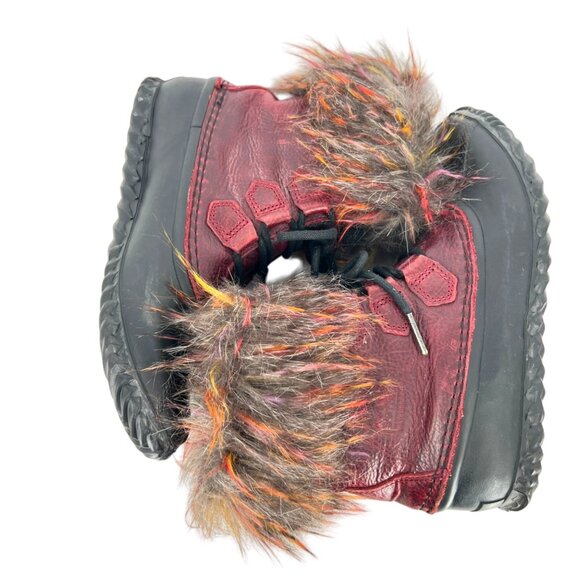Sorel Out N About Cashmere-Lined Lux Duck Boots Burgundy Red Size 8 - Picture 2 of 11
